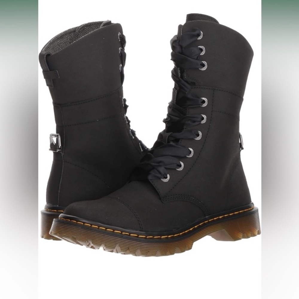 Dr. Martens Yuba  Fold Down Herringbone Ribbon Lace Boots​​​​